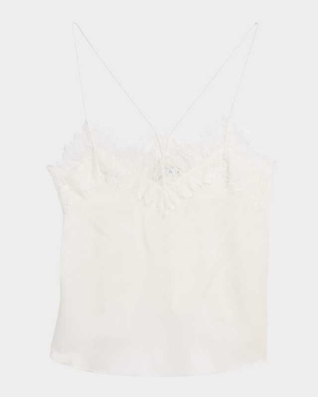 Newin Silk Lace-Trim Top